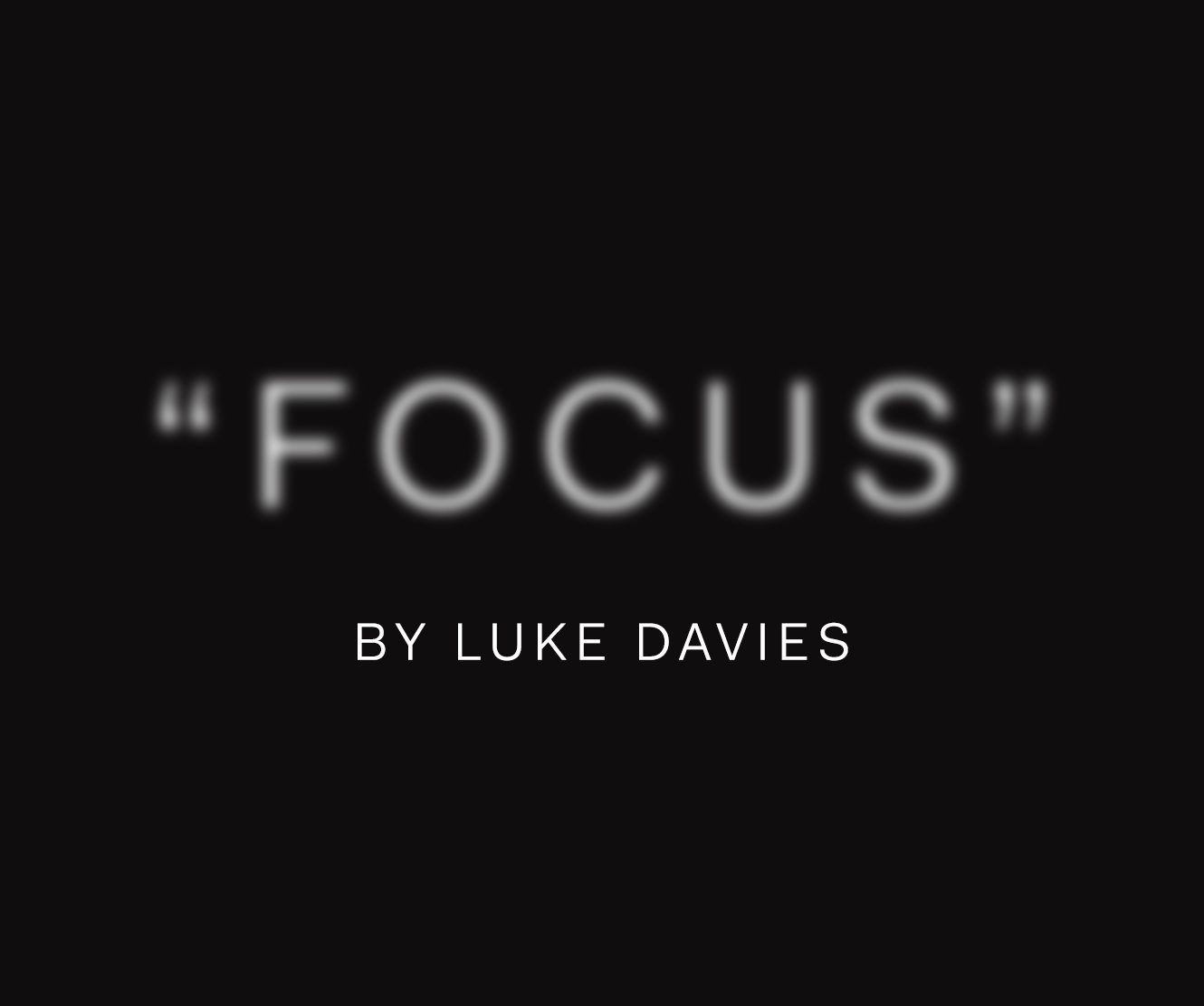 A Short Film by Luke Davies